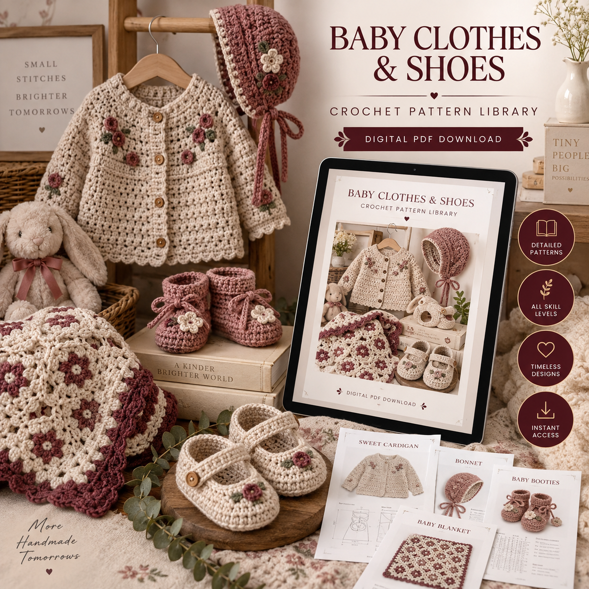 Baby clothes and shoes crochet pattern library