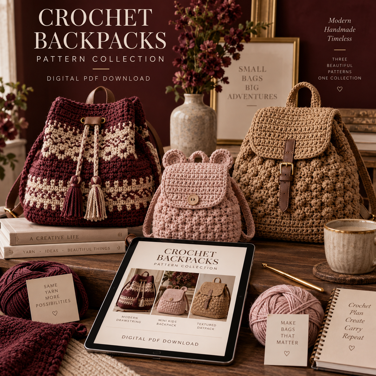 Crochet backpacks pattern collection