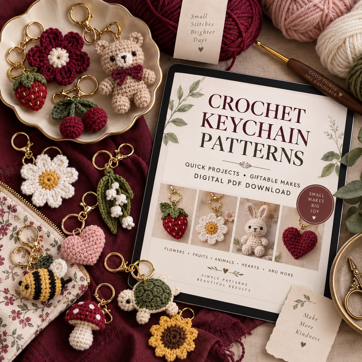 Crochet keychain patterns digital PDF
