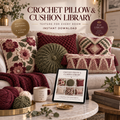 Crochet pillow and cushion pattern library digital download