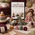 Crochet toy pattern library digital download