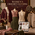 Women's crochet clothing pattern library digital PDF
